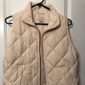 NWOT J. Crew cream puffer vest